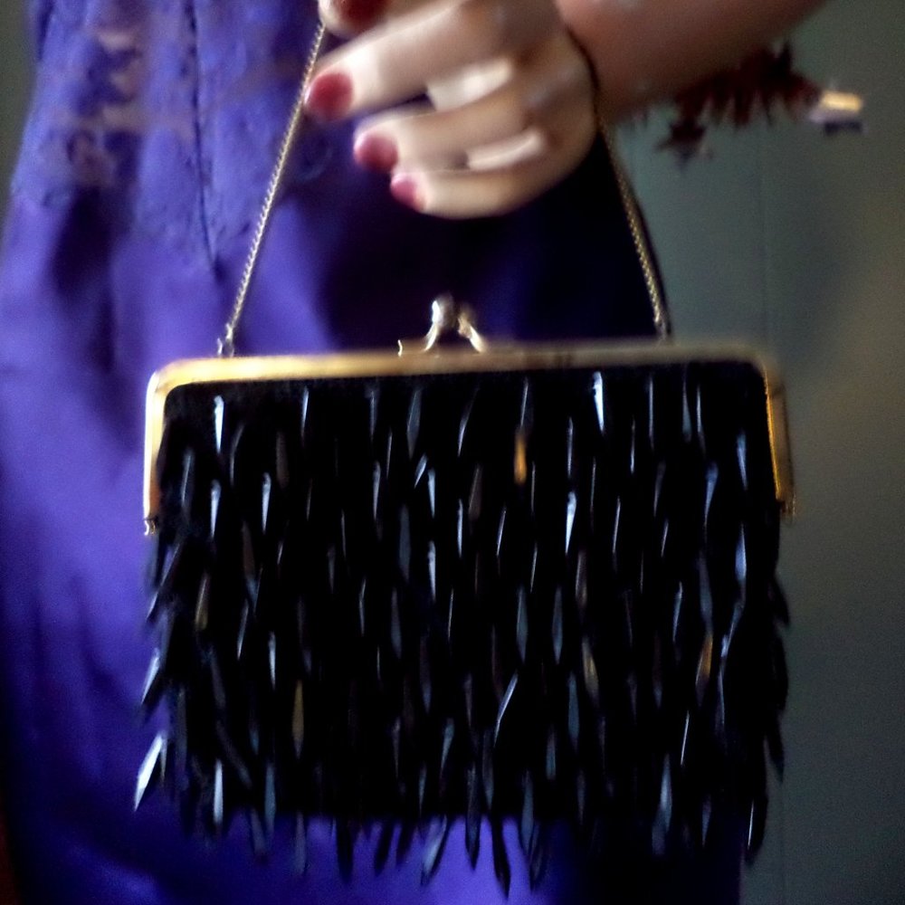 Black Beaded purse